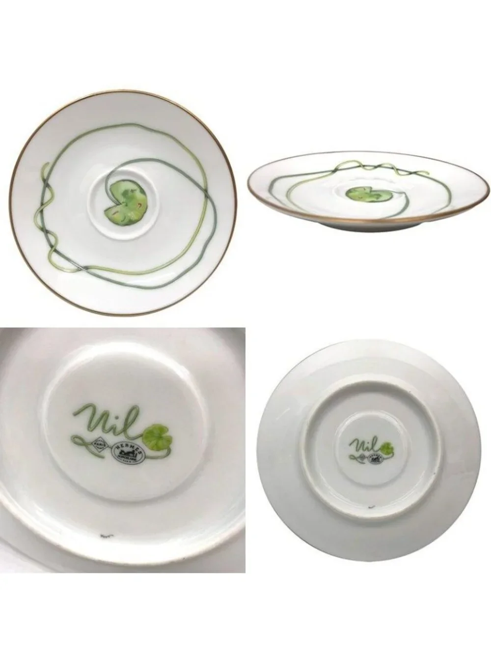 Hermes Nil Garden Of The Nile Demitasse Cups And Saucers C S Pair Set 2